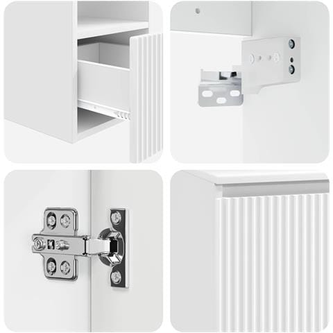 Set di mobili per il bagno 2 pz Bianco Lucido - Foto 2