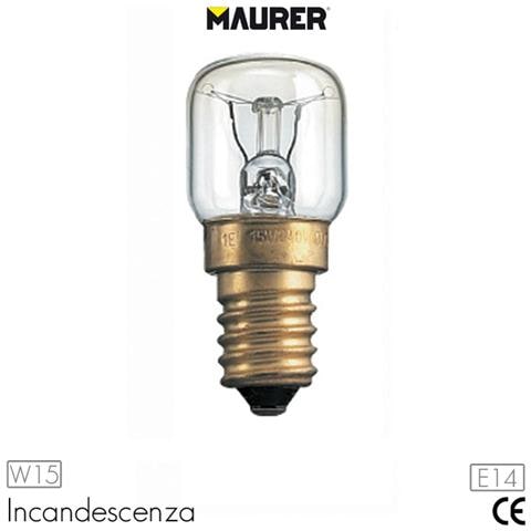 Lampada ad incandescenza per forni 300 gradi C chiara E 14 W 15 Pz 10 - Foto 2