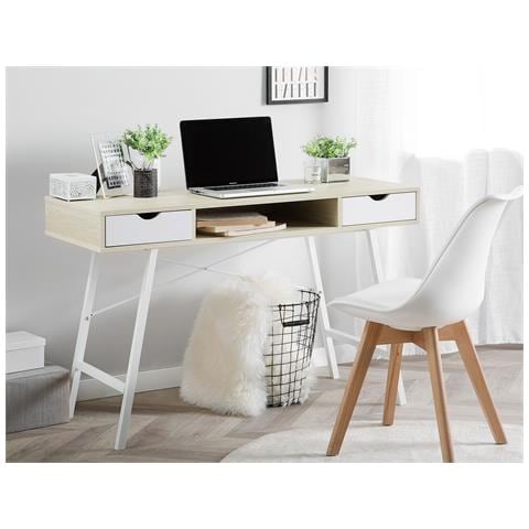 Scrivania Clarita Marrone Chiaro 120 Cm 48 Cm Con Contenitore - Foto 11