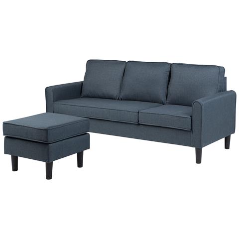 Divano In Tessuto Con Ottomana Grigio Scuro Avesta - Foto 17