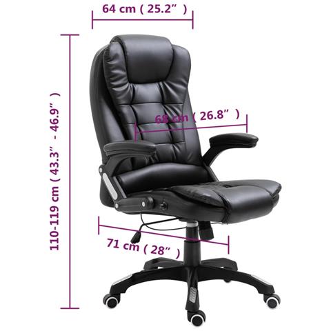 Sedia Da Ufficio Nera In Similpelle - Foto 10