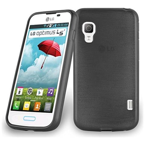 Custodia Compatibile Con Lg L5 Ii (2.gen 2.sim) In Nero - Coperchio Protettivo In Silicone Tpu Flessibile Con Design Spazzolato - Foto 1