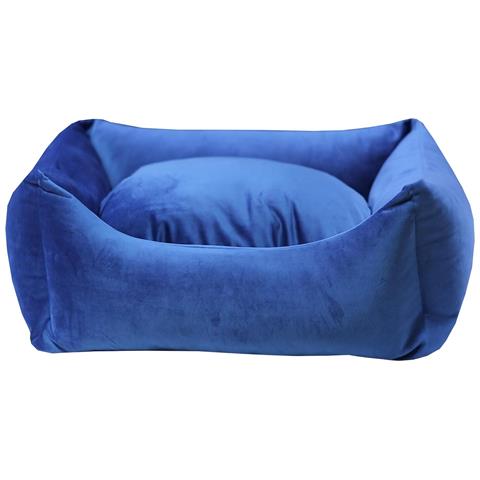 Divanetto Con Cuscino In Velluto Completamente Sfoderabile Cuccia Letto Per Cani Gatti Made In Italy (blu-s-55x45x18 Cm) - Foto 1