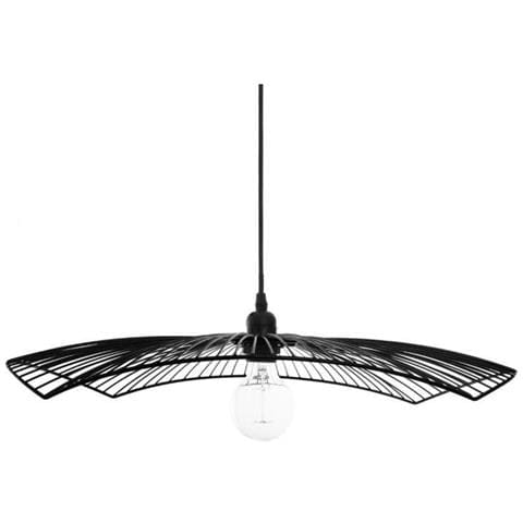 Lampada A Sospensione In Metallo Cablato - E27 - 40 W - H. 8,5 Cm - Nera - Foto 1