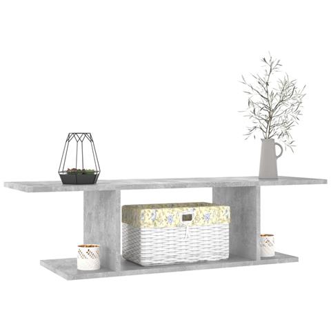 Mobile Porta TV a Parete Grigio Cemento 103x30x26,5 cm - Foto 5