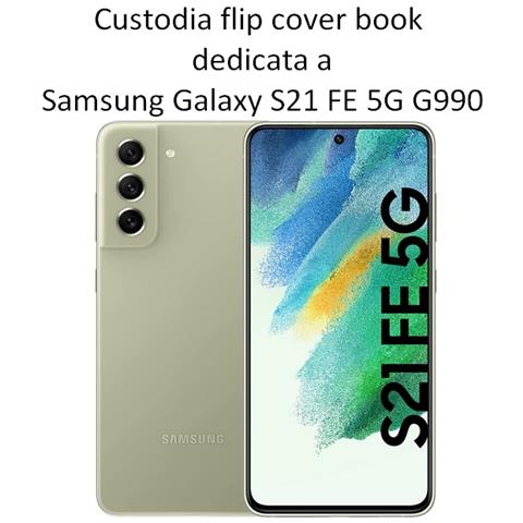 Smart Book Custodia Poket Silicone Flip Cover Case Per Samsung Galaxy S21 Fe 5g G990 Blu - Foto 2