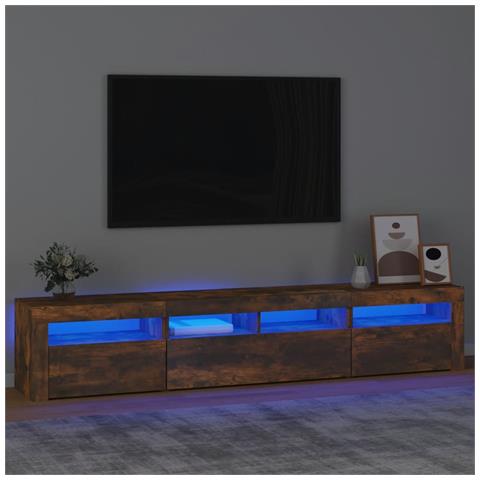 Mobile Porta Tv Con Luci Led Rovere Fumo 210x35x40 Cm - Foto 6