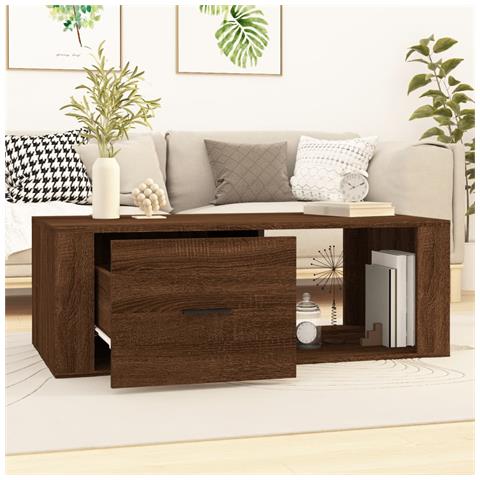 Tavolino Salotto Rovere Marrone 100x50,5x35cm Legno Multistrato - Foto 2