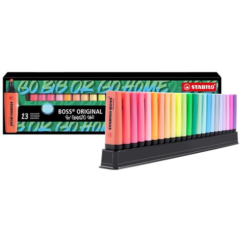 BOSS ORIGINAL - Evidenziatore - Desk-Set - Snooze One Edition - 23 Colori assortiti 9 Neon + 14 Pastel - Foto 1
