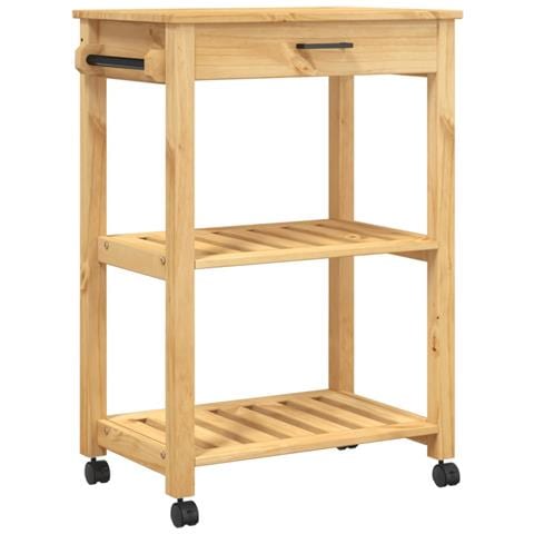 Carrello Da Cucina Monza 60x40x90 Cm In Legno Massello Di Pino - Foto 2