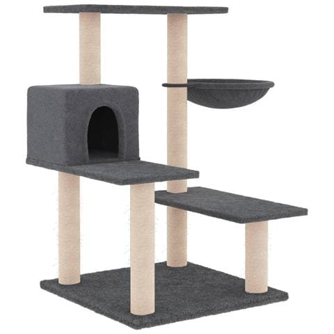 Albero Per Gatti Con Tiragraffi In Sisal Grigio Scuro 82,5 Cm - Foto 1