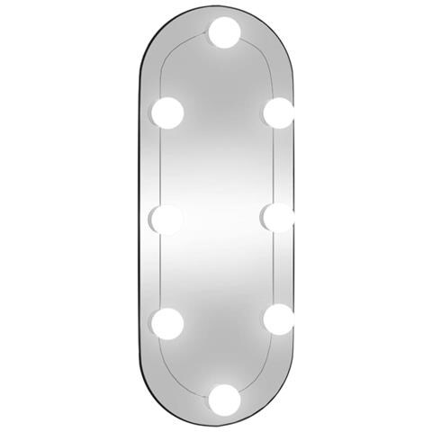 Specchio Da Parete Con Luci Led 20x50 Cm Vetro Ovale - Foto 2