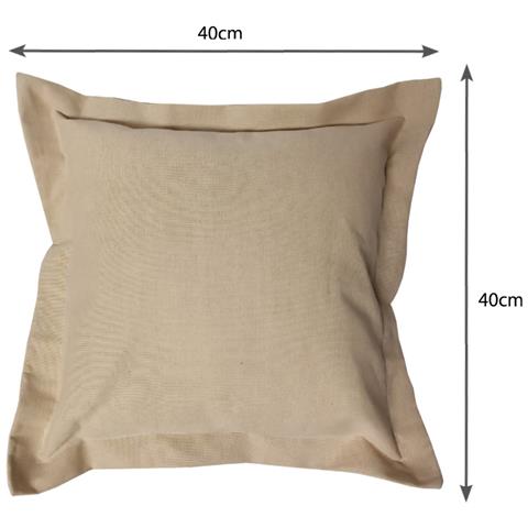 Federa Per Cuscino Arredo Casa Chiusura Zip Fodera Tinto Filo Tinta Unita Sv 40x40 Beige - Foto 5