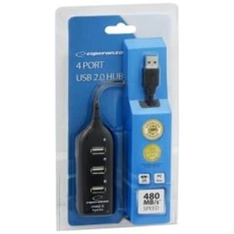 Hub USB 2.0 EA116 4 Porte 480 Mbit /s Nero - Foto 1