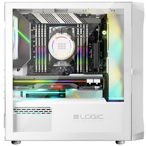 Case Computer Desktop Atx Logic Portos Argb Bianco Nero - Foto 2