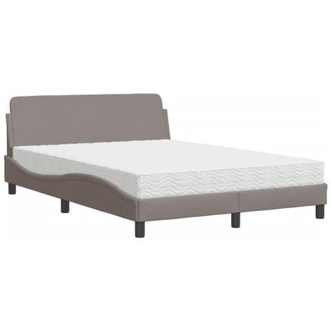 Letto Con Materasso Tortora 120x200 Cm In Tessuto - Foto 2