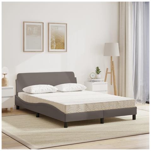 Letto Con Materasso Tortora 120x200 Cm In Tessuto - Foto 3