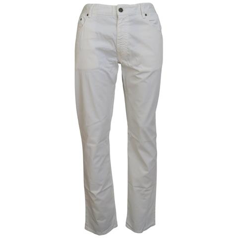 Jeans Denim Da Uomo Dal Taglio Dritto In Cotone Avorio - It52 - L - Foto 1