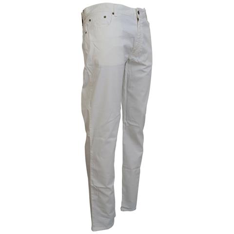 Jeans Denim Da Uomo Dal Taglio Dritto In Cotone Avorio - It52 - L - Foto 2