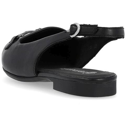 Black Casual Part-open Sandals Sandali Pelle Scarpe Donna Nero Eu 36, D0k06-00 - Foto 3