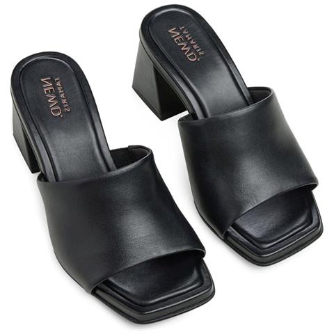 Black Elegant Open Mules Ciabatte Pelle Scarpe Donna Nero Eu 37, 1-27211-42 001 - Foto 1