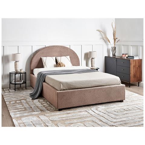 Letto Contenitore Bouclé Vaucluse 140 X 200 Cm Tortora - Foto 1