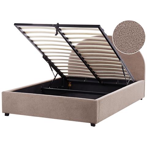 Letto Contenitore Bouclé Vaucluse 140 X 200 Cm Tortora - Foto 2