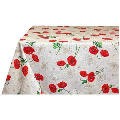 Tovaglia Per Salotto Cucina In Miros Misto Cotone Made In Italy Papaveri Rp 140x180 Papaveri - Foto 5