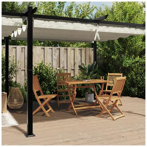 Gazebo Da Giardino Con Tetto Retrattile Crema 3x6m In Alluminio - Foto 1