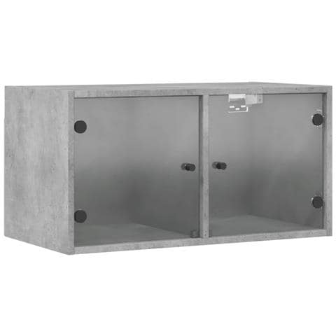 Mobile A Muro Con Ante In Vetro Grigio Cemento 68,5x37x35 Cm - Foto 2