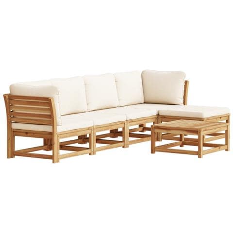 Set Salotto Da Giardino 6 Pz Con Cuscini In Massello Di Acacia - Foto 2