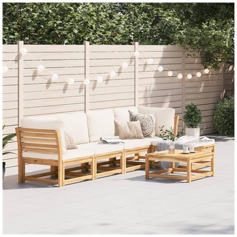 Set Salotto Da Giardino 6 Pz Con Cuscini In Massello Di Acacia - Foto 1