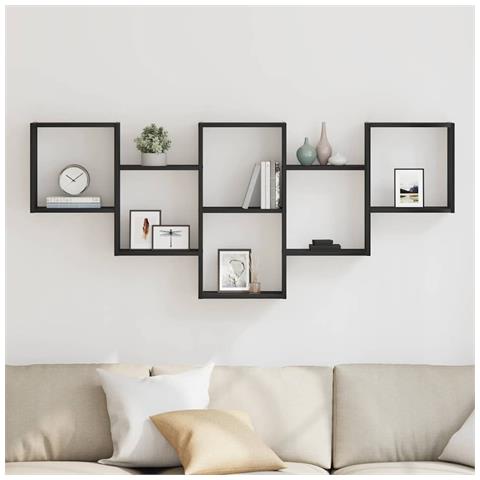 Scaffale A Parete Rovere Nero 159x18x66 Cm In Truciolato - Foto 3