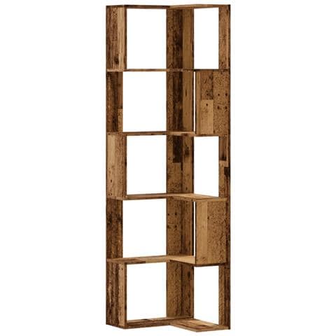 Libreria Angolare 5ripiani Legno Vecchio 50x50x179 Cm Legno - Foto 2