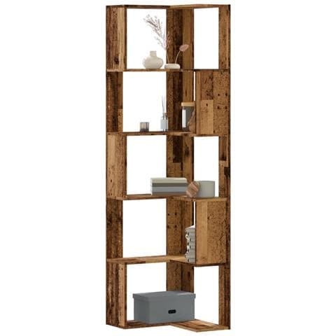 Libreria Angolare 5ripiani Legno Vecchio 50x50x179 Cm Legno - Foto 1