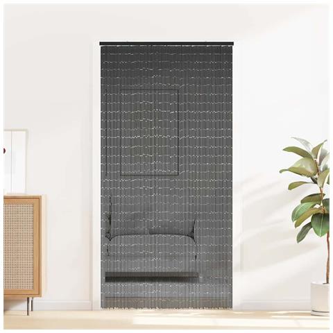 Tenda Antimosche Per Porte Grigio Scuro 100x220 Cm Bambù - Foto 2