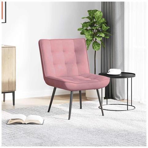 Poltrona Relax 64x74x84 Cm Rosa In Velluto - Foto 3