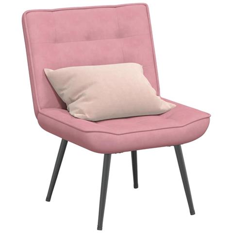 Poltrona Relax 64x74x84 Cm Rosa In Velluto - Foto 1