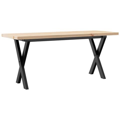 Tavolino Salotto Telaio A X 110x40x45,5 Cm Legno Pino E Acciaio - Foto 1