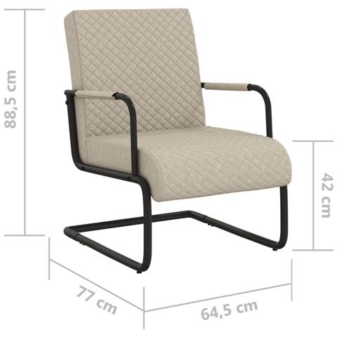 Sedia A Sbalzo Grigio Chiaro In Similpelle - Foto 8