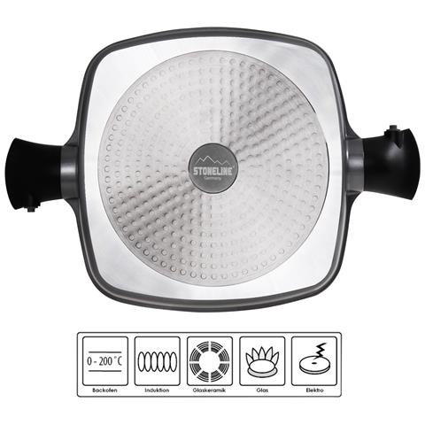 Padella Quadrata 24 X 24 Cm, Con Manici Rimovibili, E Coperchio In Vetro Con Funzione Aroma - Foto 4