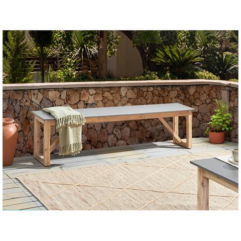 Panchina Da Giardino Notteri 180 Cm Cemento Grigio - Foto 1