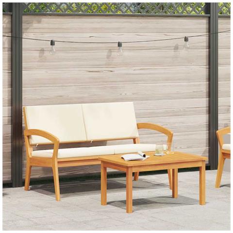 Set Bistro 2 Pezzi con Cuscini in Legno Massello di Acacia - Foto 2