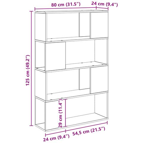 Scaffale Legno invecchiato Legno ingegnerizzato 80 x 24 x 124 cm - Foto 6