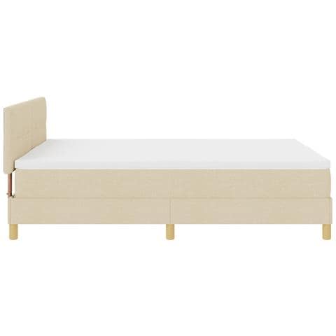 Letto con Sommier e Materasso Panna 140x190 cm Tessuto - Foto 9