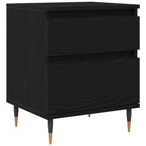 Comodino  Nero Rovere 40x35x50 cm in Legno Ingegnerizzato - Foto 1