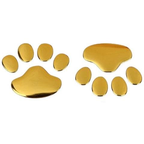 Set Di 10 Adesivi 3d Per Auto: Impronte Creative Per La Decorazione Del Veicolo Gold - Foto 1