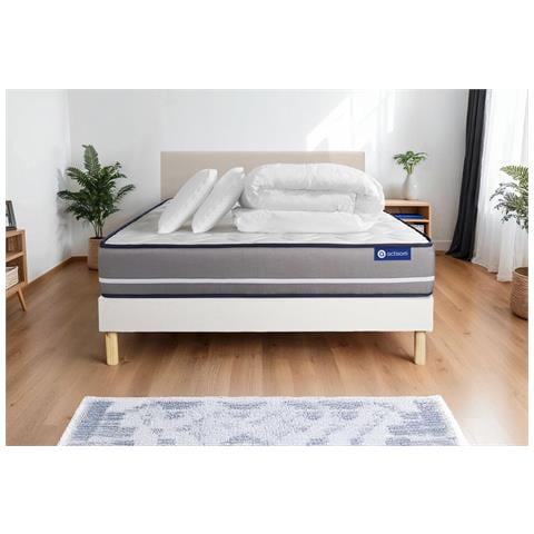 Pacchetto Letto Completo - Materasso 180x200cm + Box Spring Con Doghe (kit) + 2 Cuscini + Piumino - Actiflex Pur - Foto 1