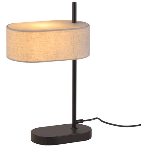 2x Lampada Da Comodino Vintage, Nera, E14, 44,5 Cm, Paralume In Lino, Interruttore, Senza Lampadina - Foto 1