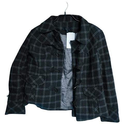 Cappotto Da Donna Corto Comodo Elegante A Quadri Blu Navy Taglia 42 - Foto 7